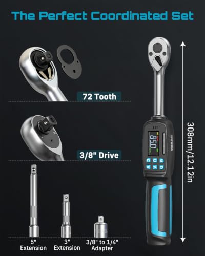 Seesii Digital Torque Wrench 3/8" Drive (2.95-99.6 ft.lbs / 4-135 N.m)