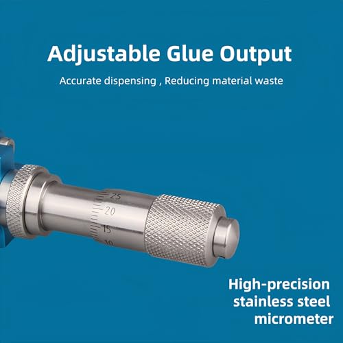 KZU Precision Thimble Dispensing Valve, Glue Dispenser Valve with Micrometer and 304 Stainless Steel Cartridge for UV Glue White Glue Lubricant Grease Ink, Adjustable Glue Output