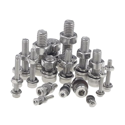1080PCS M2-M6 304 SS Knurled Socket Head Cap Screws Nuts Washers Kit