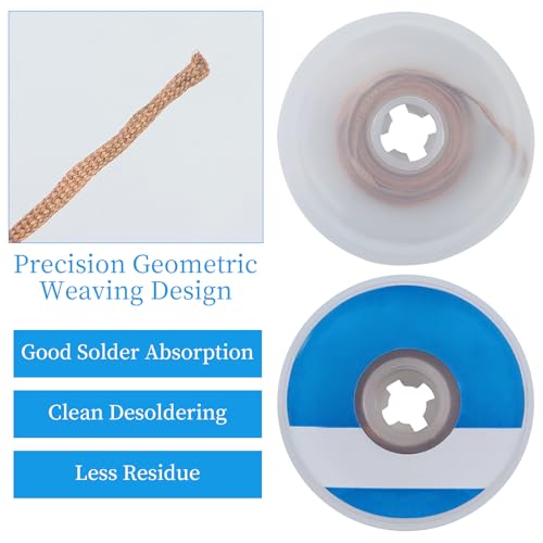No-Clean Desoldering Wick for Removing Solder and Disassembling Electrical Components (2.5mm x 1.5m)