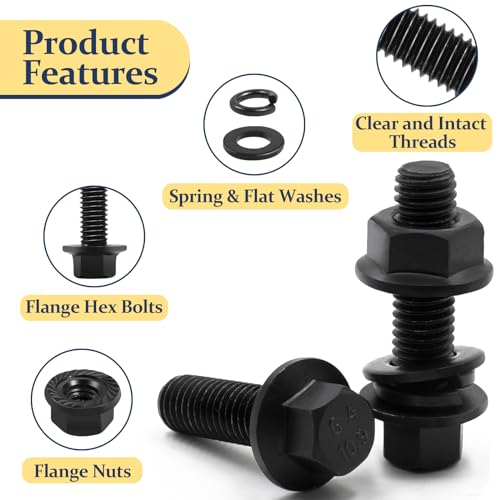 20 Pack 1/2"-13 Inch Locknuts & Vifmy M8-1.25 x 16/20/25/30mm Flange Hex Head Bolts Assortment Kit (160 Piece)