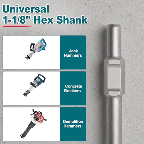 Wide Tile Chisel Bit Scrapping Chisel 65A Shank Hex