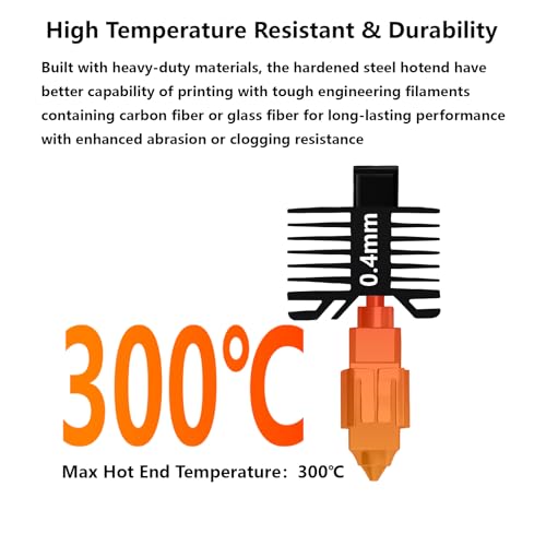 0.4mm P1S P1P Hotend Complete Kit, Full Assembly Hot End Print Head with Ceramic Heater, Thermistor, 0.4mm Hardened Steel Nozzle, Hotend Replacement for Bambu Lab P1 Series 3D Printer
