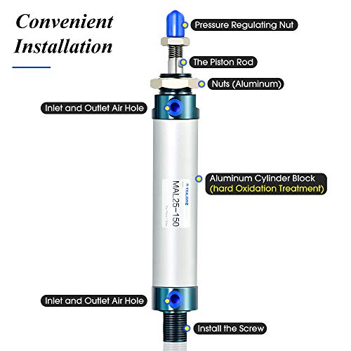 TAILONZ MAL Air Cylinder 25mm Bore 150mm Stroke with Y Connector (1Pc)