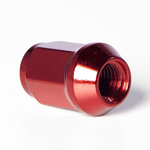 Circuit Performance 12x1.5 Red Closed End Bulge Acorn Lug Nuts Cone Seat Forged Steel (20 Pieces) 20 Lug Nuts
