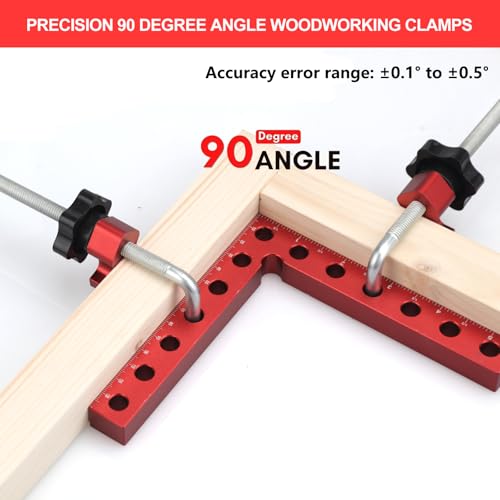 4P 5.5" 90° Corner Clamps for Woodworking, Right Angle Clamps 4 pack Woodworking corner clamp with Case