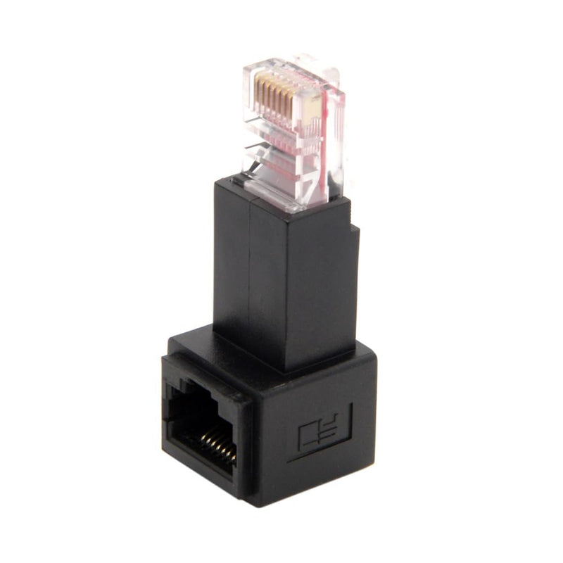 xiwai RJ45 Up Angled 90 Degree 8P8C FTP STP UTP Cat 5e CAT6 Male to Female LAN Ethernet Network Extension Adapter