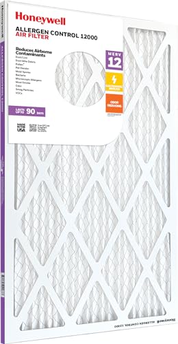 Honeywell 16x25x1 MERV 12 Electrostatic Pleated HVAC AC Furnace Air Filter (4-Pack) | Replacement Filter for Home Use | Made in USA 16x25x1 (4 Pack)