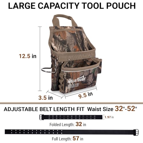 MELOTOUGH Tool Pouch with Belt Hammer Holder Small Nails Screws Pouch Tool Pouch with Hammer Loop