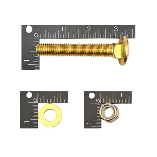 1/2"-13 x 3 Grade 8 Carriage Bolts (4-Pack) – Heavy-Duty Coarse Thread Bolts with Flat Washers & Nylon Lock Nuts –Round Head Square Neck SAE J429 Anti-Vibration 3.0" Bolts, Washers, Nuts 4