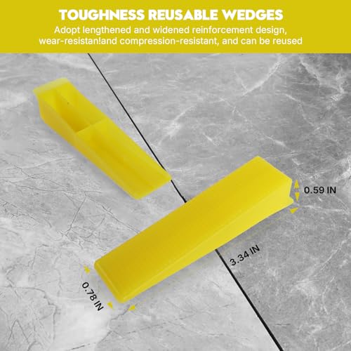 Tile Wedges 600 Pieces and Tile Spacers 1/16 Inch*500 Piece Tools Leveling Wedges, Spacers Clips for Stone Installation