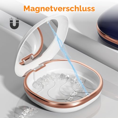 Braces Box, Dental Splint Box with Mirror, Brace Box, Braces Box with Removal Tools, Brush, Crunch Splint Box Case for Invisalign Orthodontic Invisible Braces (White) Weiß