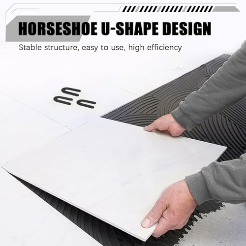 200 Horseshoe Tile Spacers, 1/4-Inch U-Shaped Plastic Spacers for Tile Leveling System Floor Wall Tile Installation 1/4"-200 Pcs