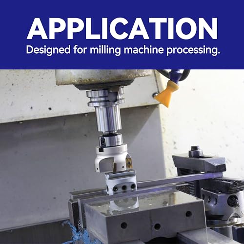 HFS(R) Face Mill Cutter Holder 63mm R8-FMB22 Shank with Cutter Inserts and Spanners for Milling EMRW 6R63-22(2.48")