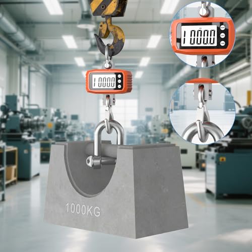 1000kg Digital Crane Scale & Hanging Scale - Aluminium House Stainless Steel Handle| Multi-Use for Gym, Hunting, Travel (Luggage), Farming, Fishing | High-Precision LCD Display, Orange