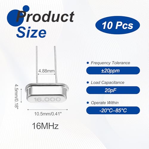 sourcing map 10Pcs Quartz Crystal Oscillator 16MHz DIP 2 Pin 10