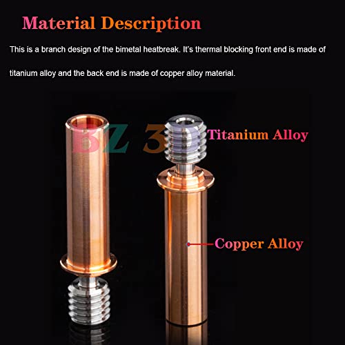 CR-6 SE Bimetal Heatbreak,Upgrade Ender 3 Neo Copper+Titanium Alloy All Metal Bi-Metal Heat Break for CR6 SE/Max/CR-5 Pro/CR10 Smart/Ender 3 Neo/V2 Neo/Max Neo Hotend.