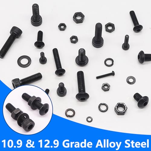 420PCS Black M3 x 30/35/40/45/50mm Hex Socket Head Cap Screws + 2285PCS M2 M3 M4 M5 Metric Screw Assortment Kit