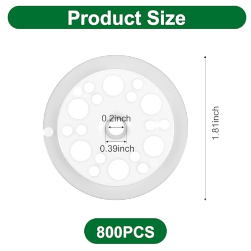 800 Pcs 46 mm White Plastic Washer, Foam Board Fasteners and Load Spreading Polypropylene Washers for Fixing and Fastening Rigid Foam Insulation Board Panels
