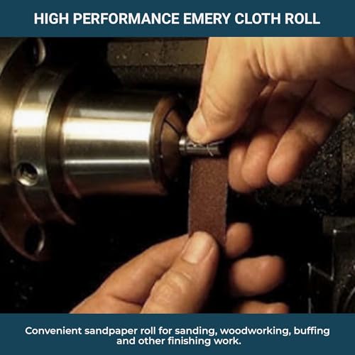 Benchmark Abrasives 1” X 150’ Shop Roll Emery Cloth Sandpaper Roll, Aluminum Oxide Sand Paper for Wood Furniture, Metal Polishing, Sanding, Automotive, Plumbing, Finishing - 120 Grit