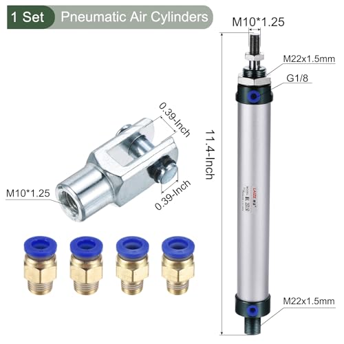 YOKIVE Pneumatic Air Cylinders, with Y Connectors and fitting Great for Automatic Equipment (25mm Bores 150mm Stroke)