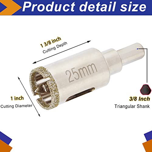 4 3/4 Inch Diamond Hole Saw + 1 inch Diamond Drill Bit for Glass, Porcelain Tile, Stone, Ceramics Pot, Marble and Granite, Wet Drill