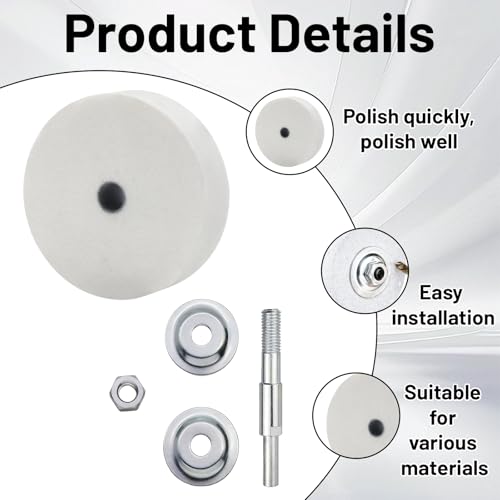 Whetstone Round 1 Piece Sanding Disc 75 mm White Grit 80 for Metal Wood Plastic Rubber Leather - Ideal for Workshop DIY Repair
