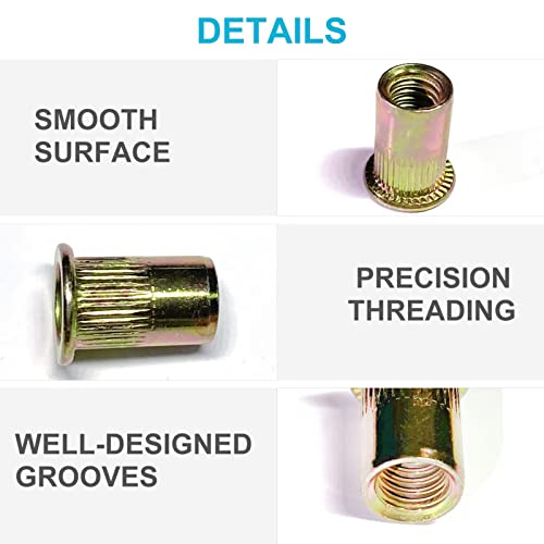 Trivd Frol 520PCS SAE & Metric Rivet Nut Kit, 6-32 to 3/8-16, M3 to M10