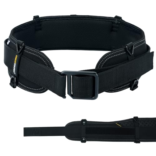 Padded Tool Belt,Heavy Duty Tool Belts with 4 Suspenders Rings and 4 Hang Rings,2pcs Zip Tie Holder,Zip Tie Organizer for Zipties Arrangement