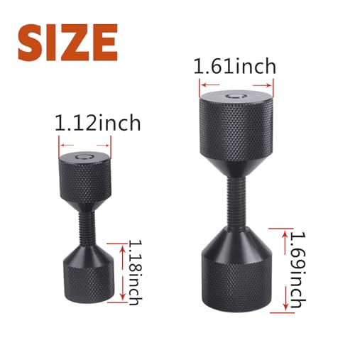 4 Pcs Aluminium Flange Two Hole Alignment Pins - 1-1/8" and 1-5/8" Detachable Double Hole Pins Black Black without Built-In Level
