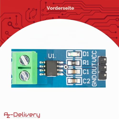 AZDelivery ACS712 Current Sensor 5A Measuring Range Module Current Sensor Compatible with Arduino Bascom Includes E-Book