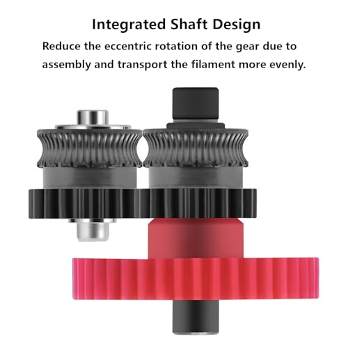Hardened Steel Extruder Gear Kit for Kobra 3, 3D Printer DLC Nano Coating Hardened Steel Extruder Dual Gear and POM Gear Kit for Anycubic Kobra 3 Combo