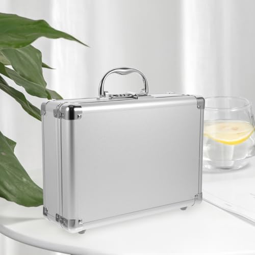 Tofficu Password Tool Case Portable Tool Carrying Box with Handle Small Case Organizer for Home Shop Travel Hard Tools Storage 11.41 X 8.07 X 4.13 in