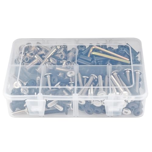 100 Set Mix M6x20-50mm Furniture Bolts for Bunk Bed and Wood Working Tools Mix M6x20/25/30/35/40/50mm 100