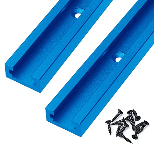 Aluminum 24"X2 T-track with 2pk Hold Down Clamps - Blue Color