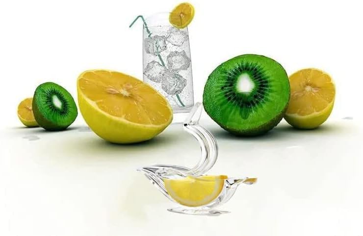 New Acrylic Manual Lemon Slice Squeezer, Portable Transparent Fruit Juicer, Elegance Bird Shape, Hand Juicer for Orange Lemon Lime Pomegranate (4Pcs) (8Pack) 8Pack