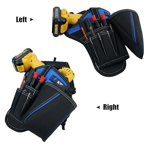 KUNN 3-in-1 Right-handed Drill Holster Set with Magnetic Wristband & Small Electrician Tool Pouch