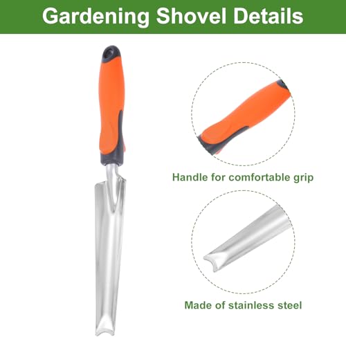 HARFINGTON 4pcs Seeding Widger 13.4 x 0.8 Stainless Steel Garden Seed Planting Shovel Trowel Long & Narrow Widger for Planting Weeding Digging
