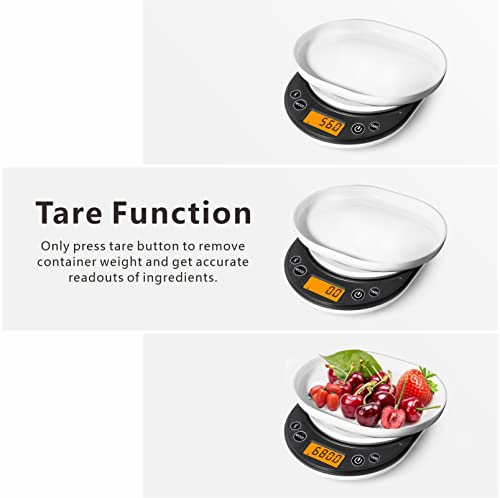 UNIWEIGH Digital Kitchen Food Scales Calorie Counting,USB Rechargeable