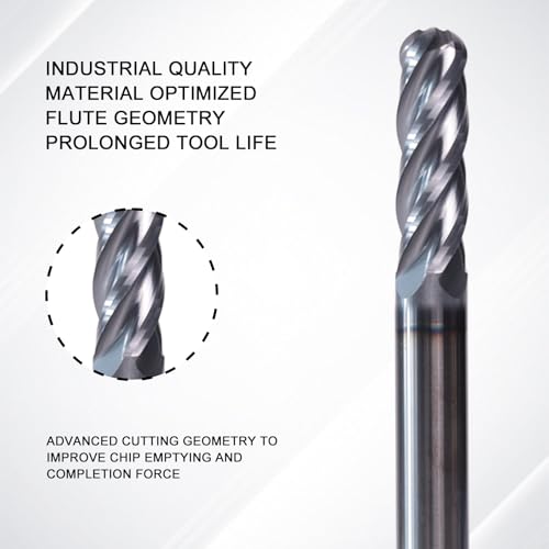 NZ 3/16" 4-Flute Ball Nose End Mill