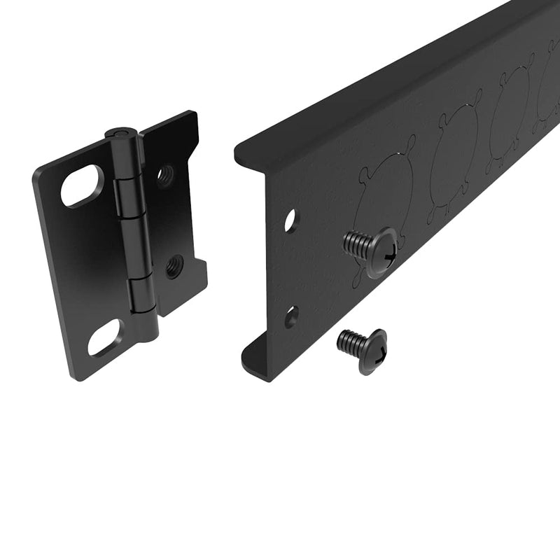 Jingchengmei 12 Port/Way/Hole Hinged Patch Panel - 1U 19" Rack Mount D-Type Connectors - Audio with Hinged Side (H1U12D, Black)