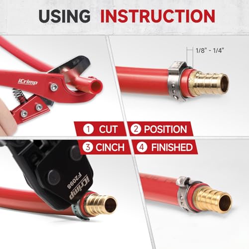 iCrimp PEX Pipe Clamp Crimping Tool Kit for Stainless Steel Clamps PEX Clamp Cinch Tool Kit (Boxed)
