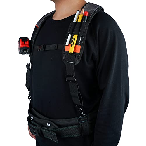 KUNN Tool Belt Suspenders Padded & Work Belt 2-Inch Wide Quick Release Buckle