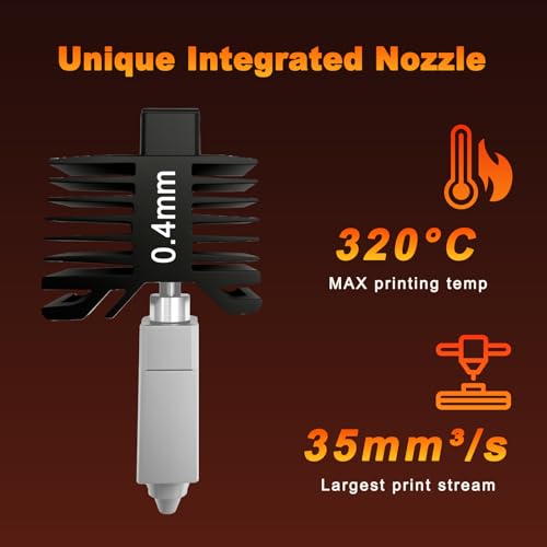 0.2mm Hardened Steel Hotend Nozzle Kit for Bambu Lab P1P P1S X1 X1C, All-Metal Integrated Design 300℃ High-Temperature Print Head Replacement 0.2mm X1/P1S