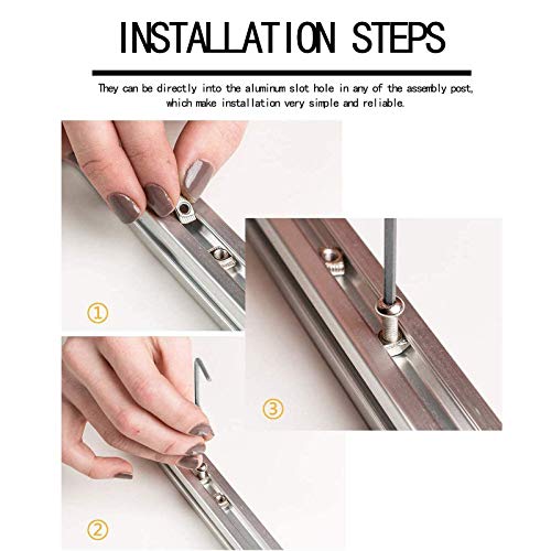 100 Pcs 4545 Series M6 T Nuts, T Slot Nut Hammer Head Fastener Nut, Nickel Plated Carbon Steel Nut for Aluminum Profile (4545 Series M6) 4545 Series M6(100 Pcs)
