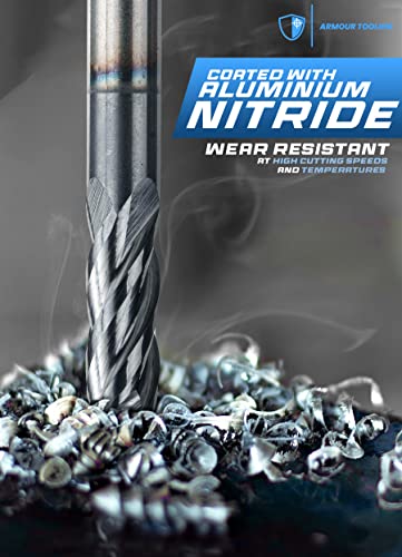 1.5mm Tungsten Carbide End mill Set – 4 Flute Sharp Corner Cutter – 5 Pack – CNC Milling Tool - for Alloy Steels - Milling Cutter - For Roughing And Finishing – (4mm shank) 1.5mm x 4mm