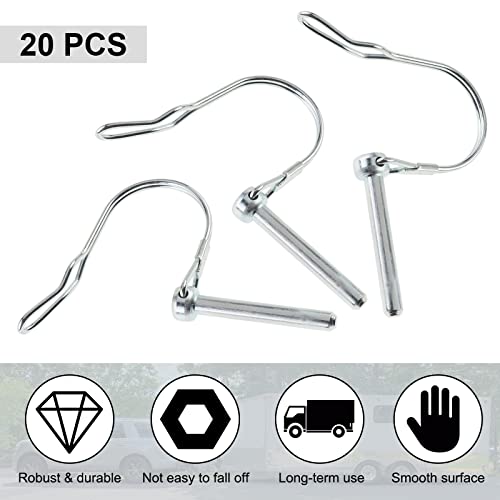 AuInn Trailer Coupler Pin, Wire Lock Pins, Shaft Locking Pin, Wire Locking Pin, Arch Shape Safety Coupler Pin with Long Ear for Trailer Farm (20 Pieces, 6mm x 50mm) 20 Pieces, 6mm x 50mm