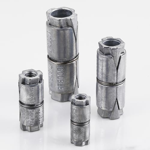 Wensilon (25 pcs) 1/2x2-1/2x7/8 Double Expansion Anchor, Zinc Plated Double Expansion Shield Anchors, Double Expansion Shields,for Masonry, Concrete, Brick or Block 25