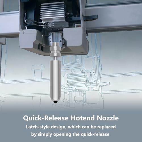 2PCS 0.4mm Nozzle for Anycubic Kobra X, Kobra 4, Integrated Throat Tube Hardened Steel Nozzles Quick-Release All Metal High Speed Hotend Nozzle Kobra X Replacement Print Head Hot end 0.4mm Nozzle 2PCS 0.4MM Nozzle