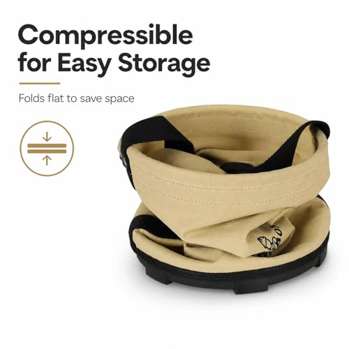 Canvas Tool Bucket with Plastic Bottom & Drain Holes, Heavy-Duty Work Bag